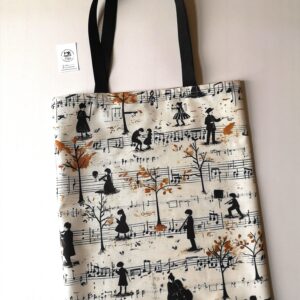 torba muzyczna pięciolinia ecru