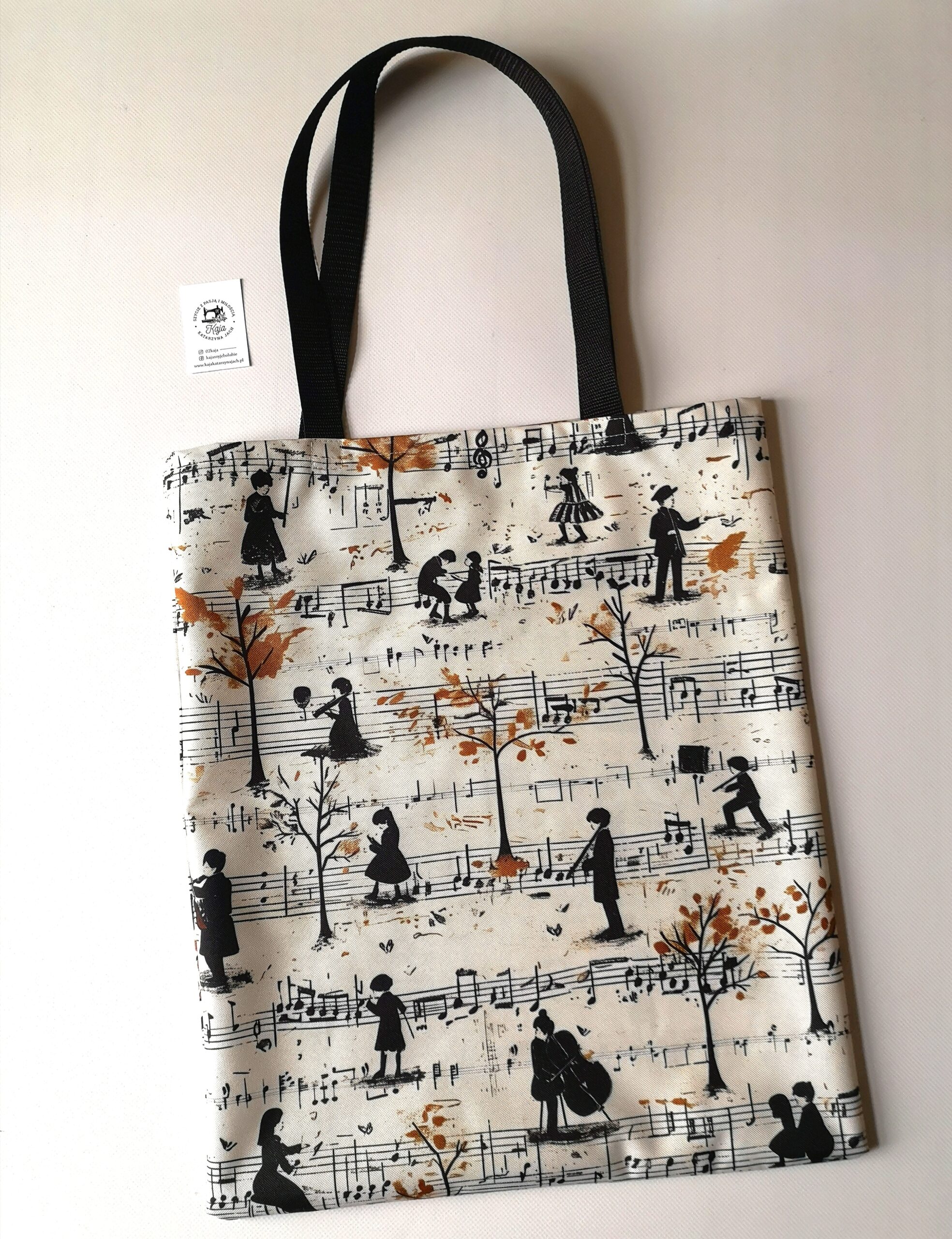 torba muzyczna pięciolinia ecru torba muzyczna pięciolinia ecru