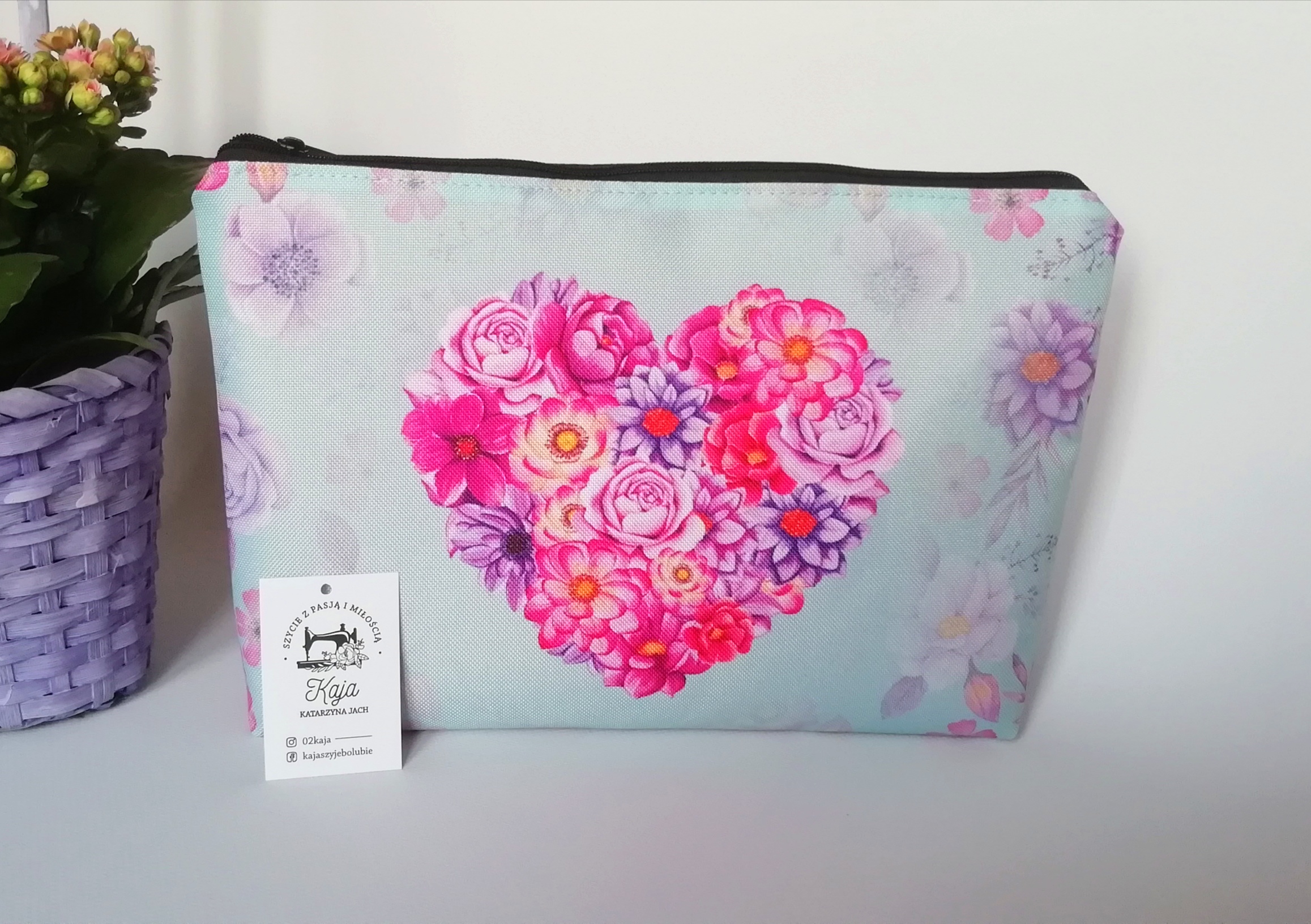 kosmetyczka niebieskie serce kosmetyczka niebieskie serce