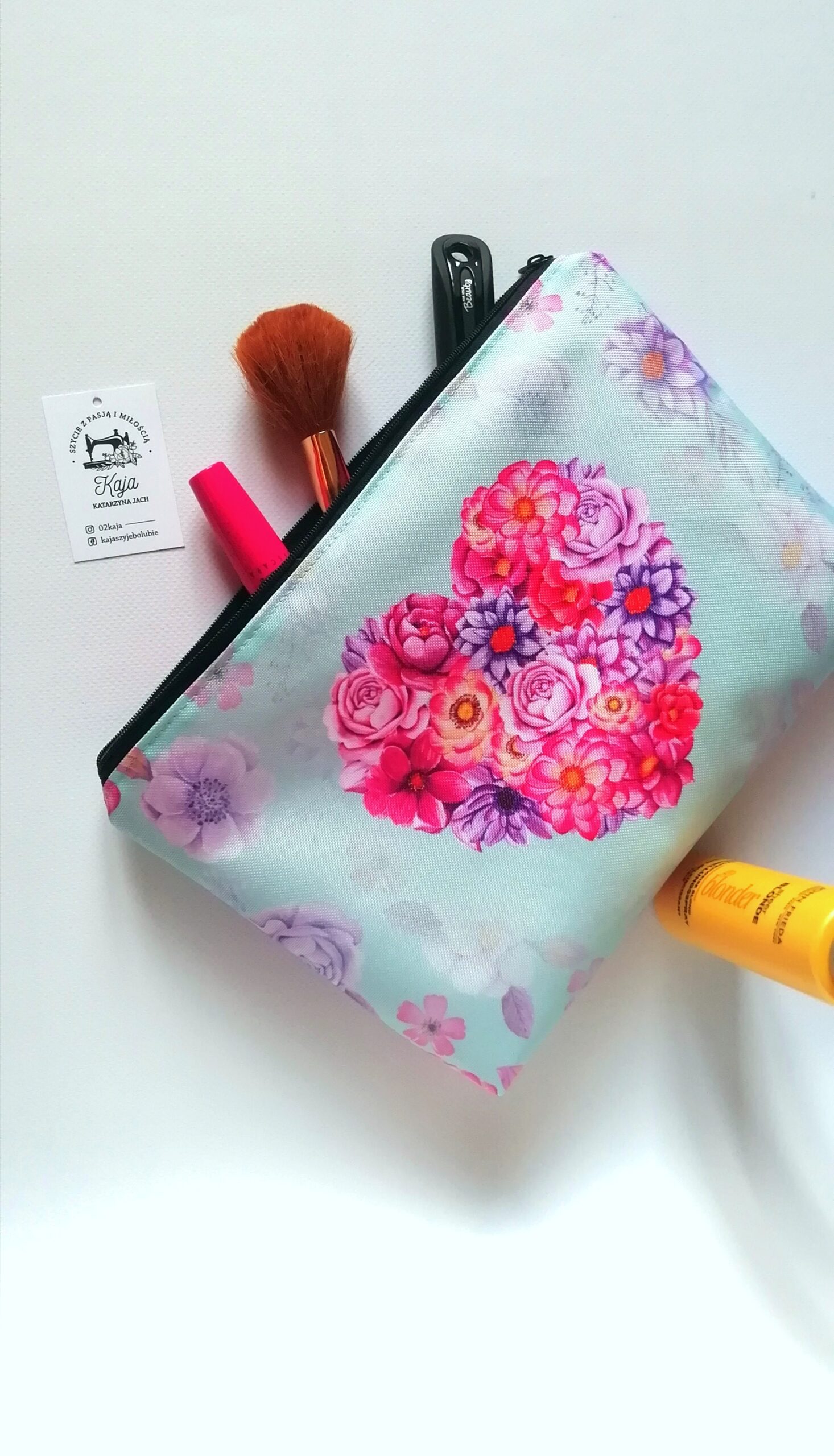 kosmetyczka niebieskie serce kosmetyczka niebieskie serce