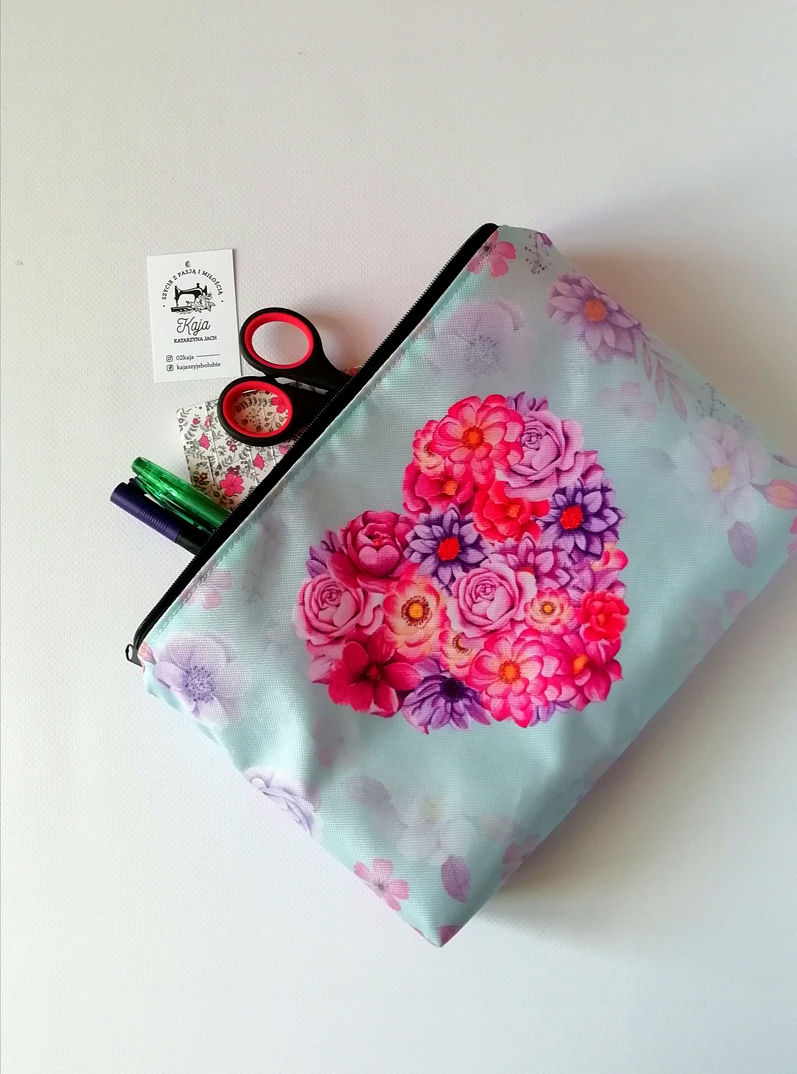 kosmetyczka niebieskie serce kosmetyczka niebieskie serce