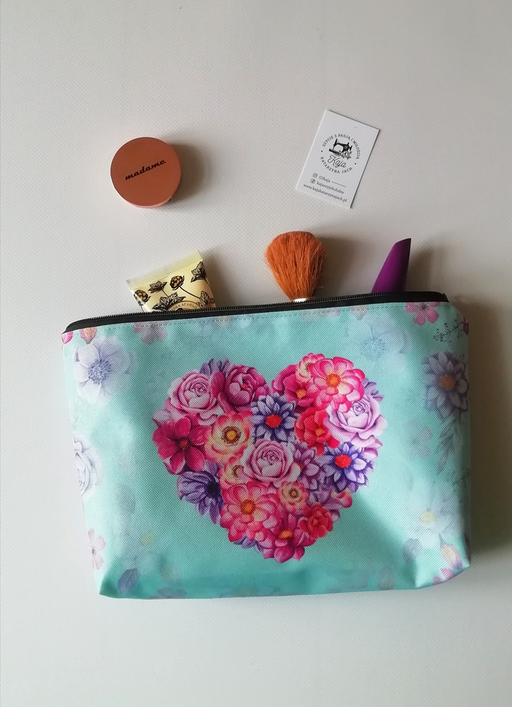 kosmetyczka niebieskie serce kosmetyczka niebieskie serce