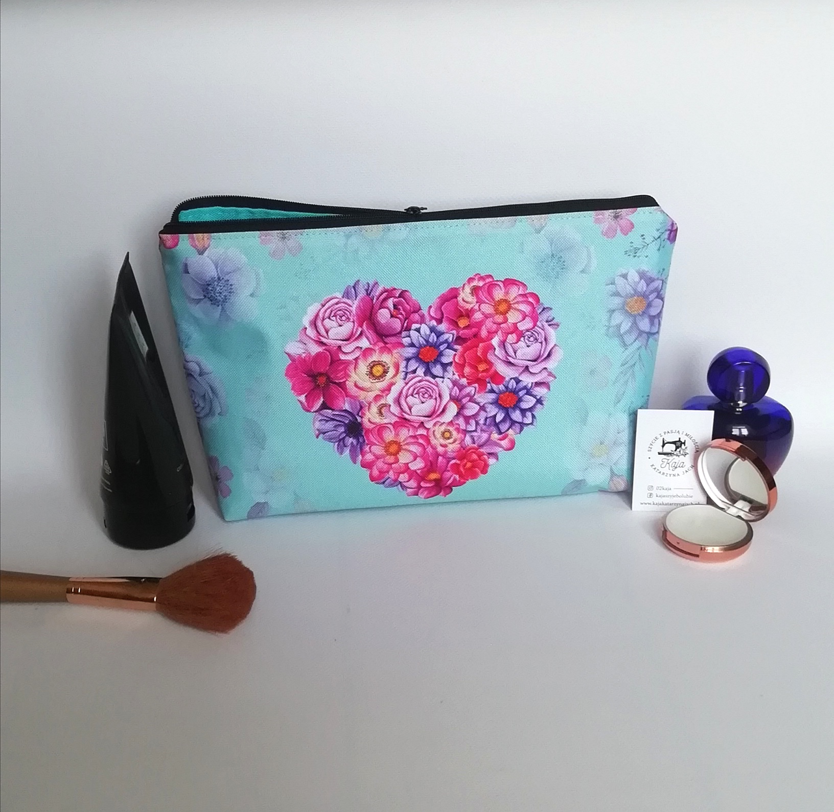 kosmetyczka niebieskie serce kosmetyczka niebieskie serce
