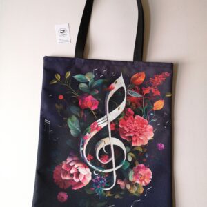 torba muzyczna klucz wiolinowy kwiaty